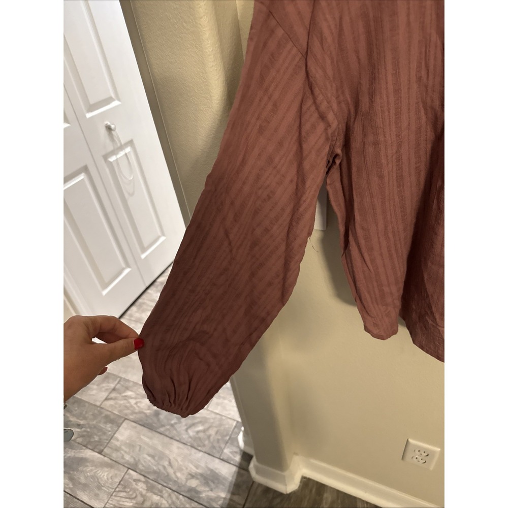Wish list apparel purple shirt medium,‎ large, long sleeve, striped bohemian $42 - Picture 6 of 6
